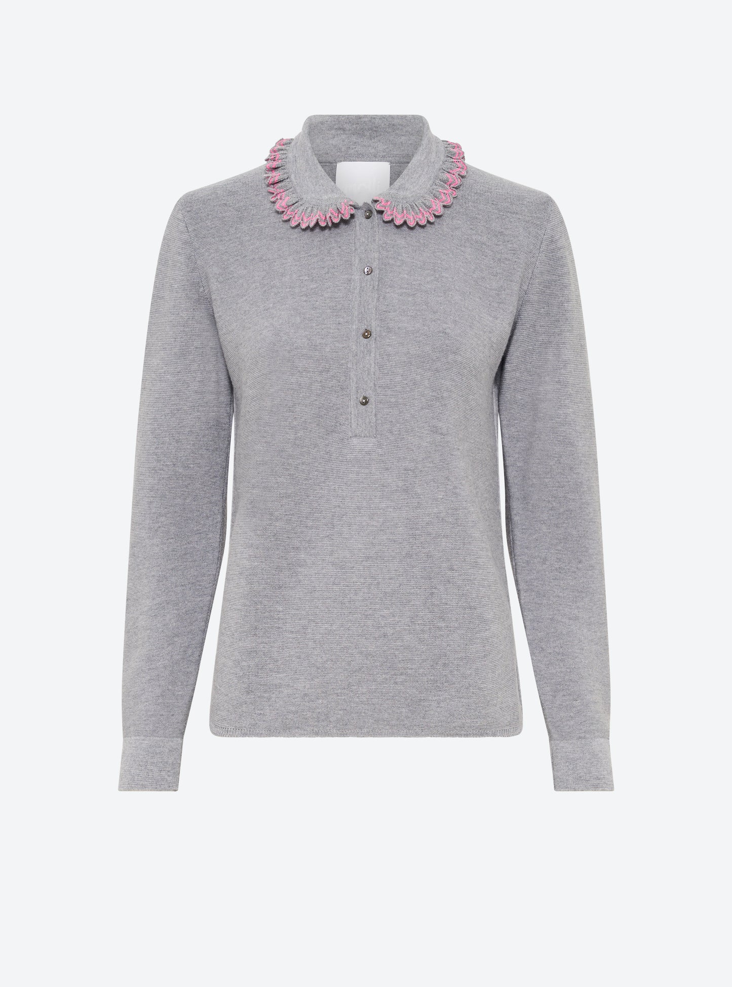 chemise en maille col volanté