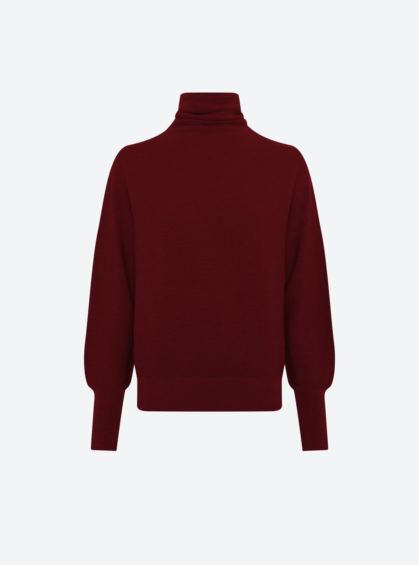 top fin maille point mousse col montant