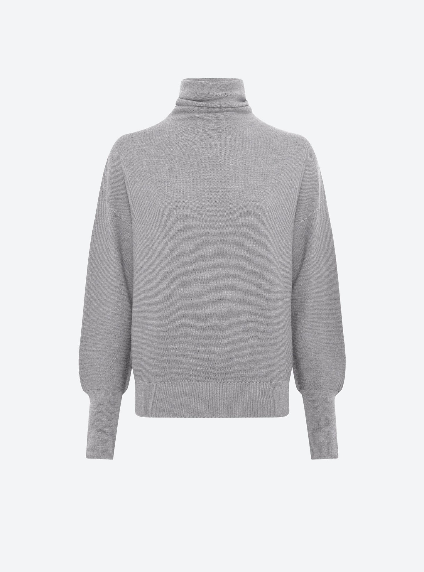 top fin maille point mousse col montant