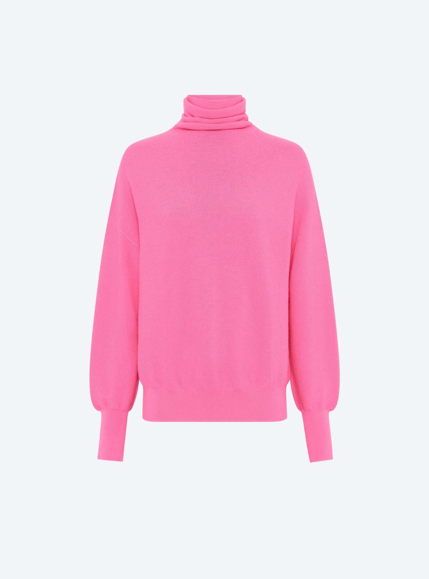 top fin maille point mousse col montant