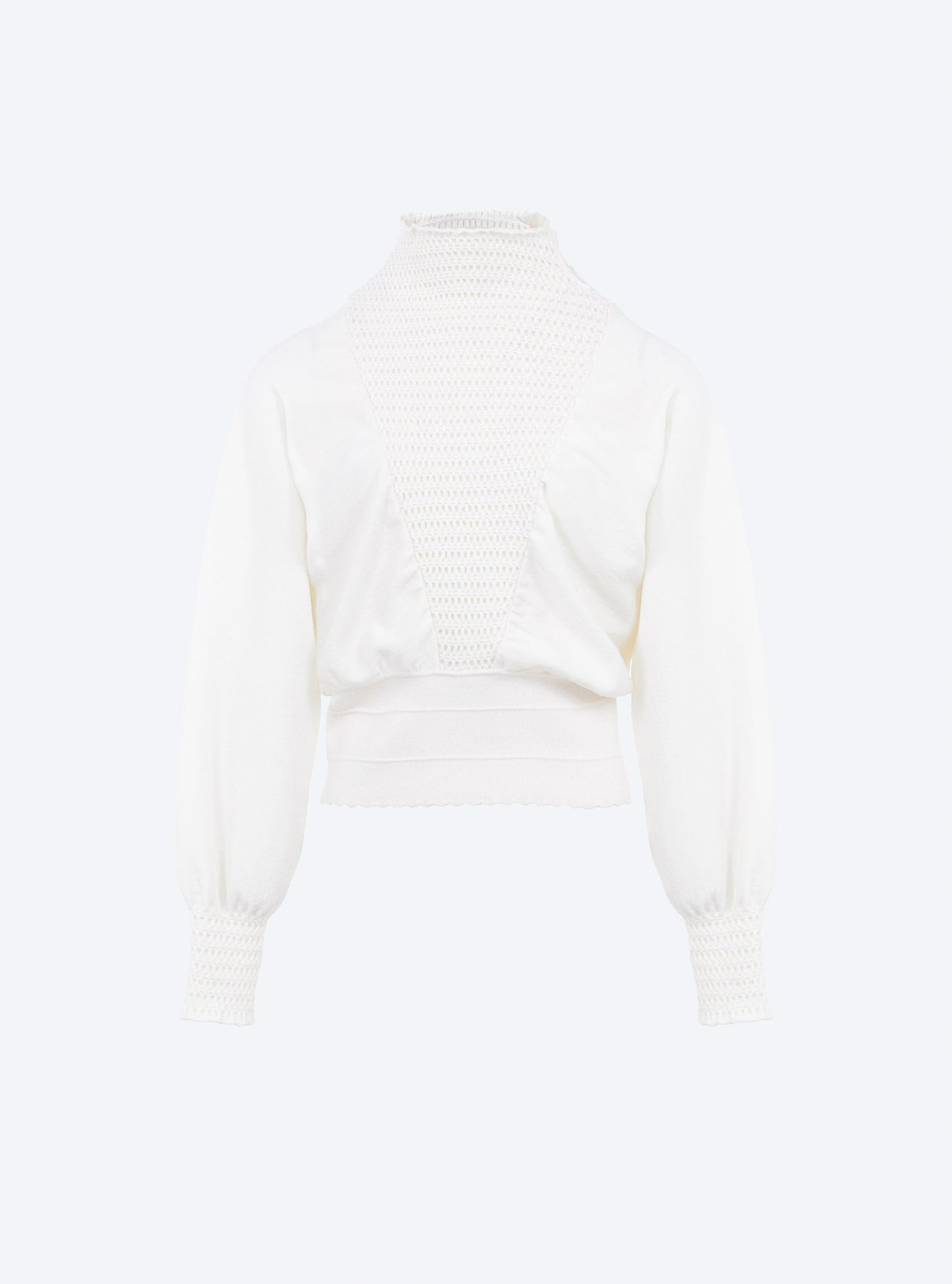 top à plastron smocké