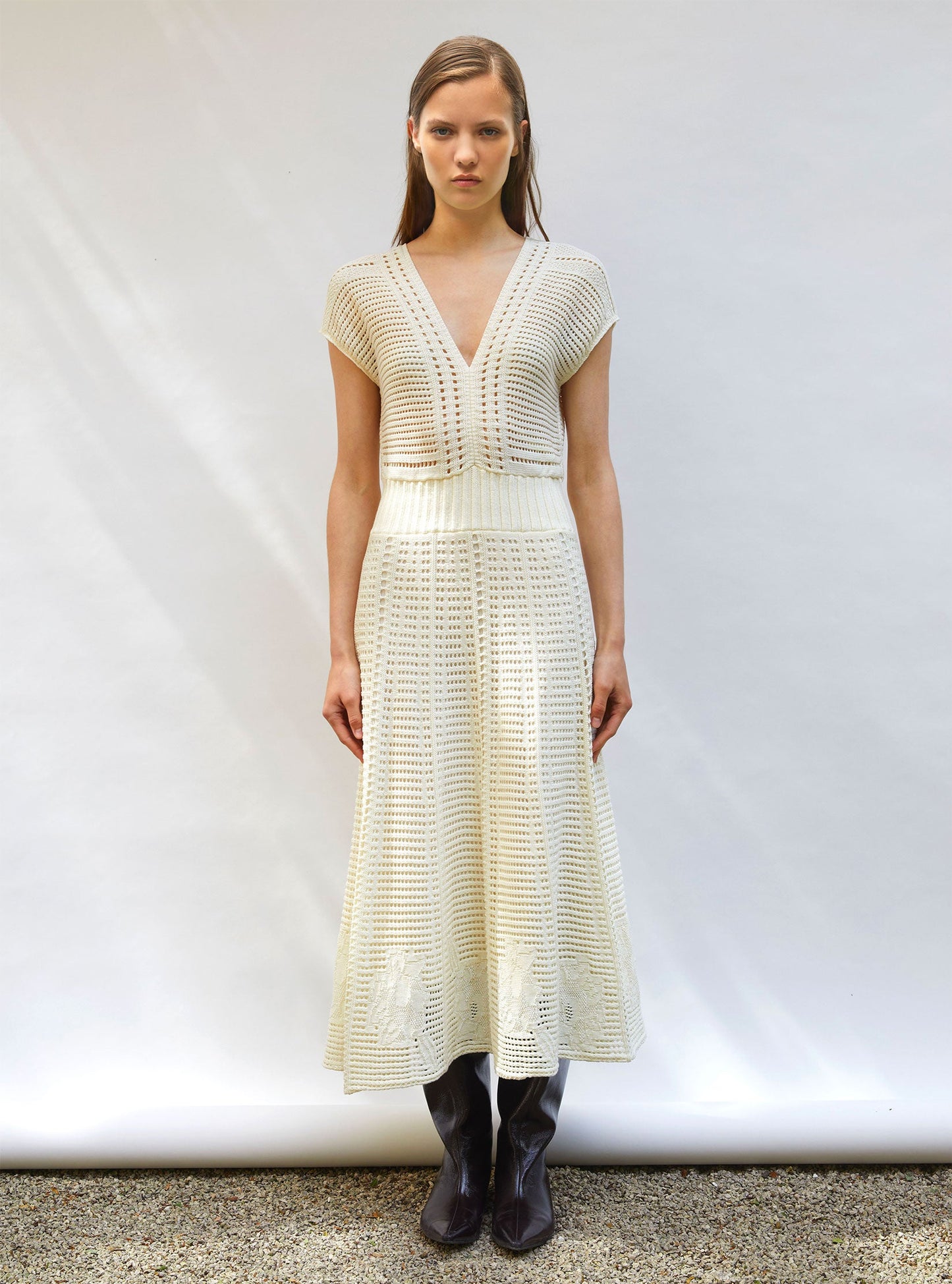 robe en maille cannage ajourée