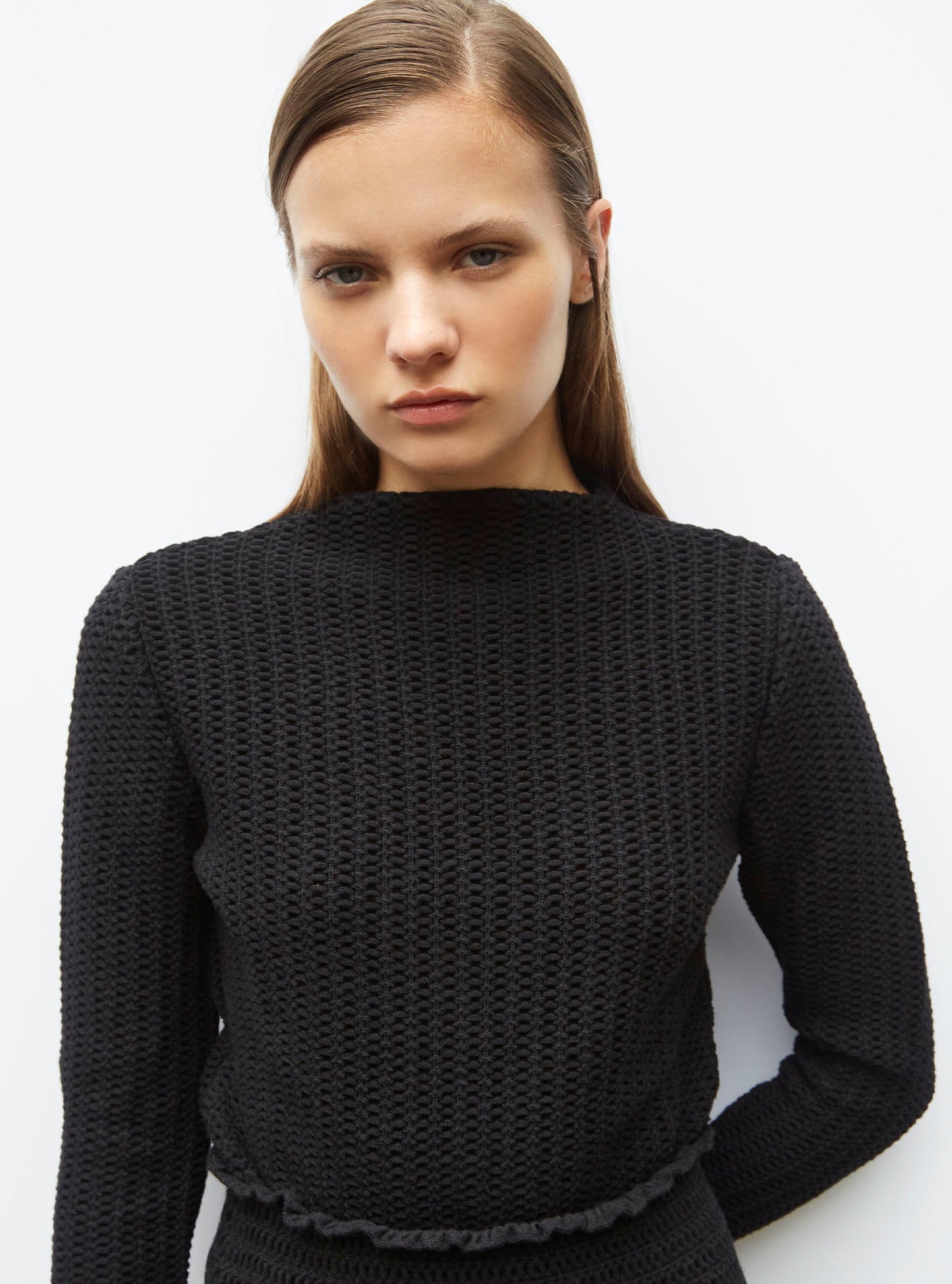top droit en maille smockée