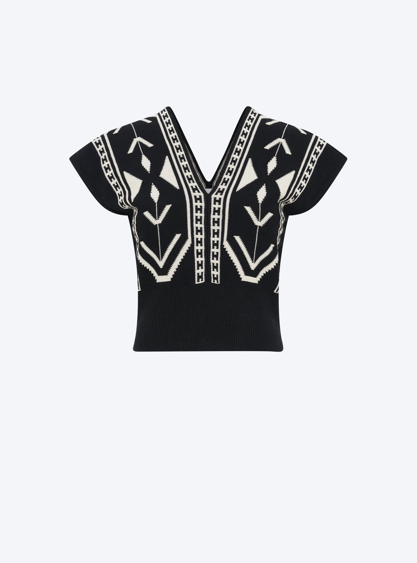 top v maille jacquard ikat