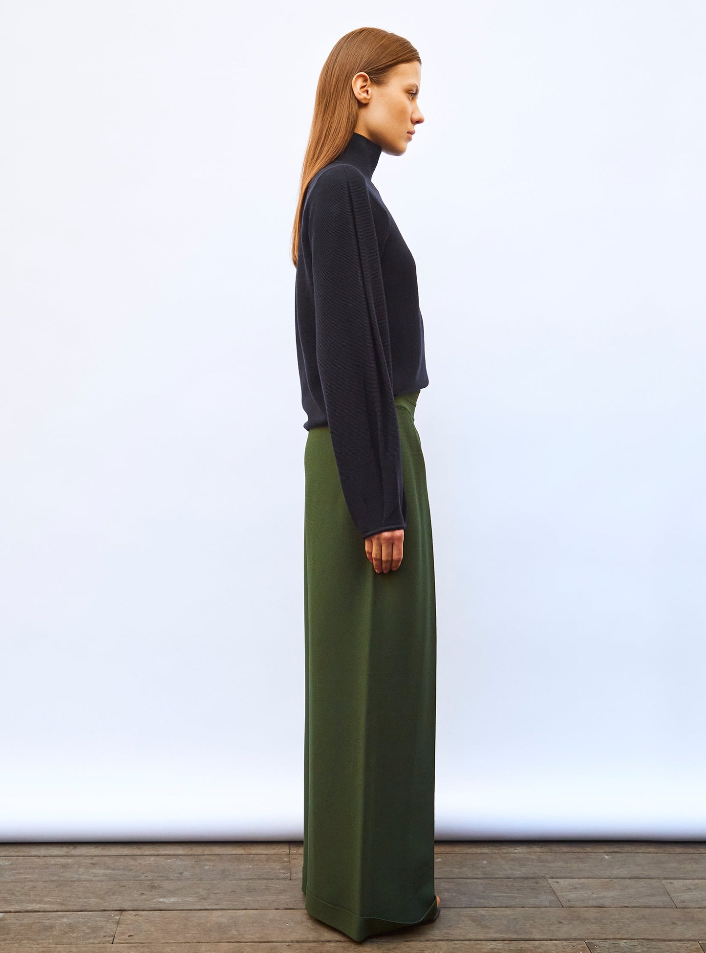 pantalon taille haute maille couture