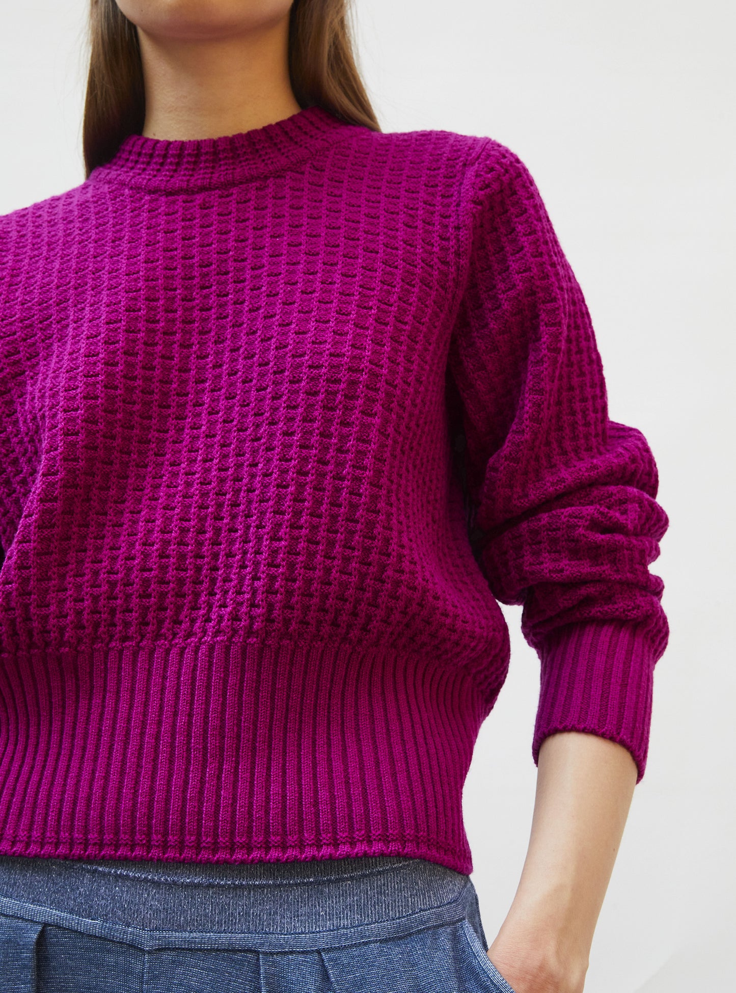 pull fin maille gaufrée