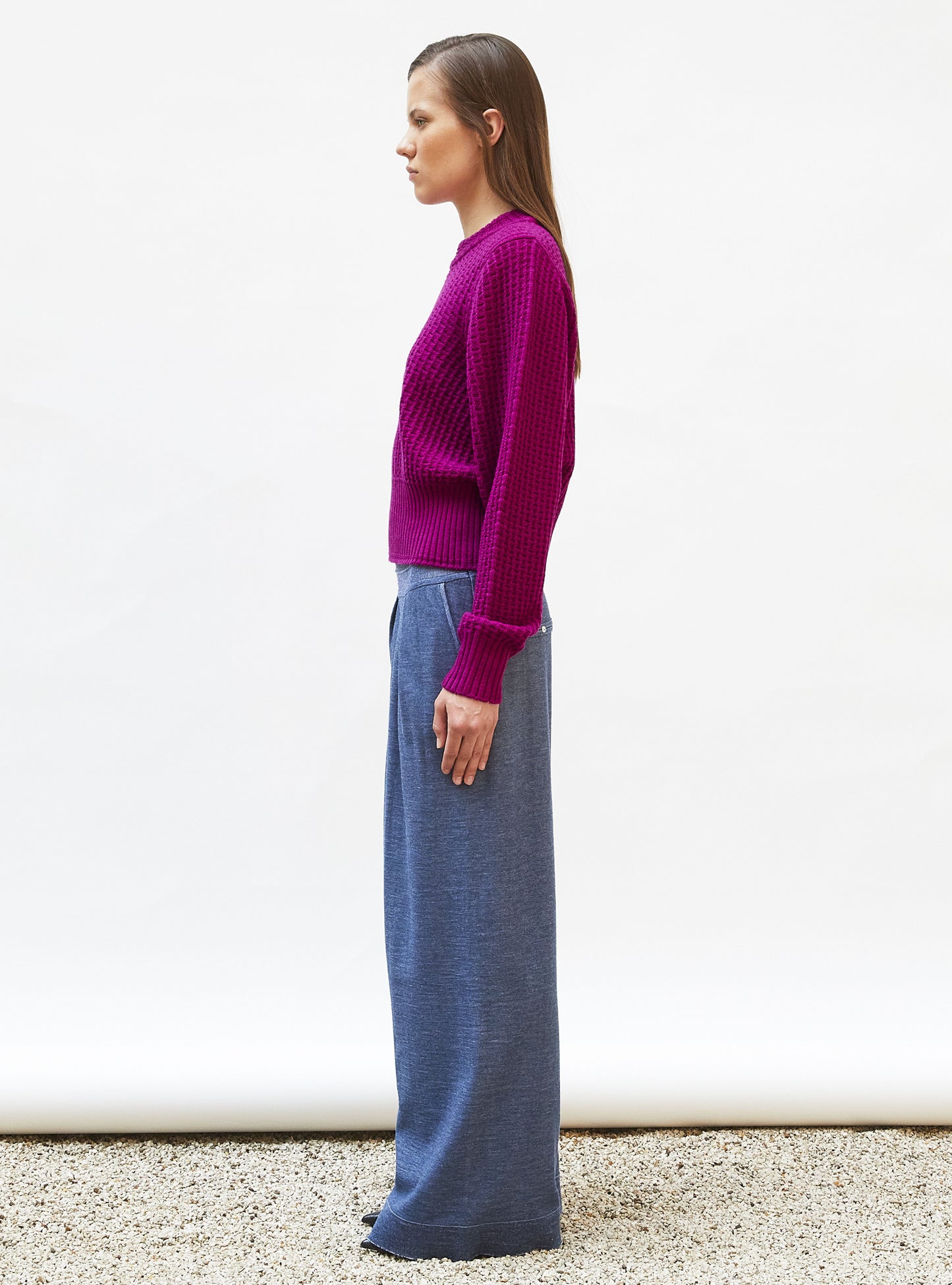 pull fin maille gaufrée