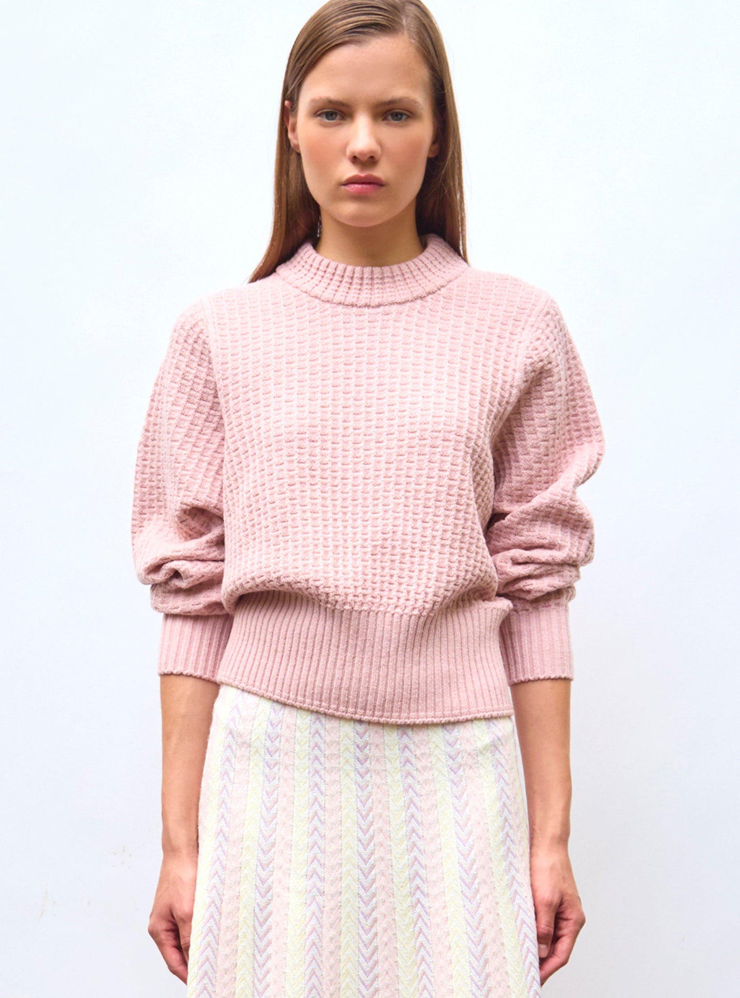 pull fin maille gaufrée