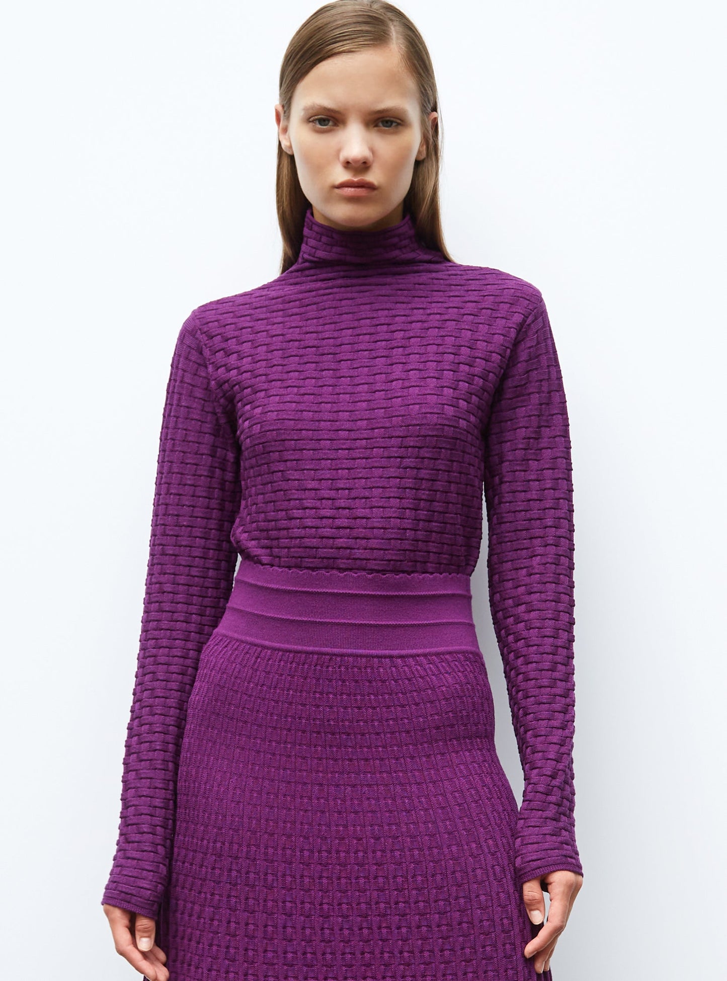 top fin en maille cannage