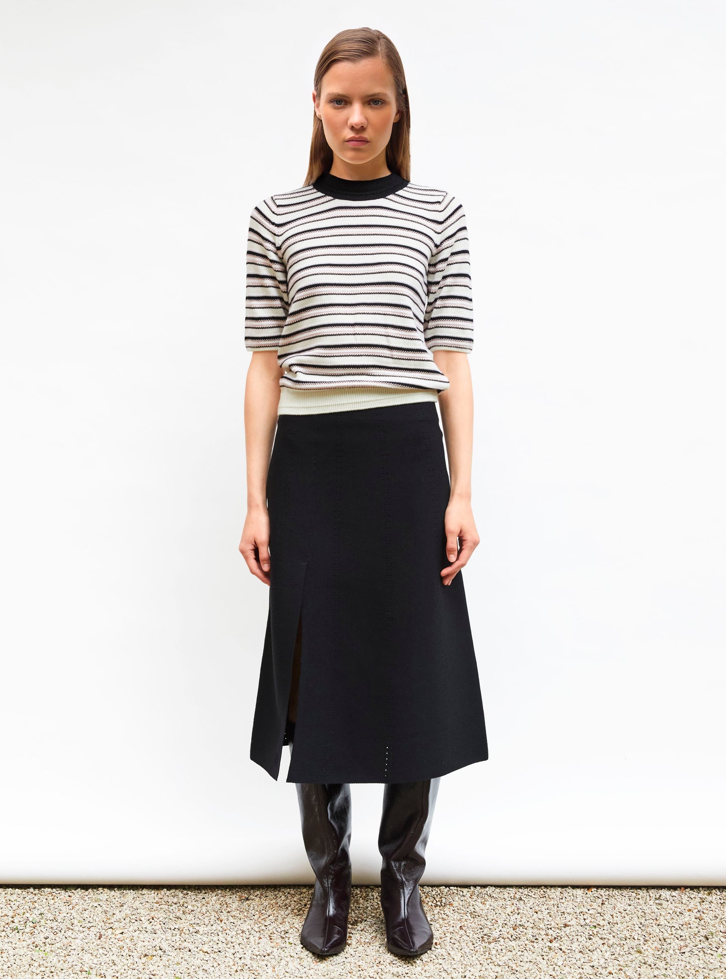 top fin maille rayée colorée