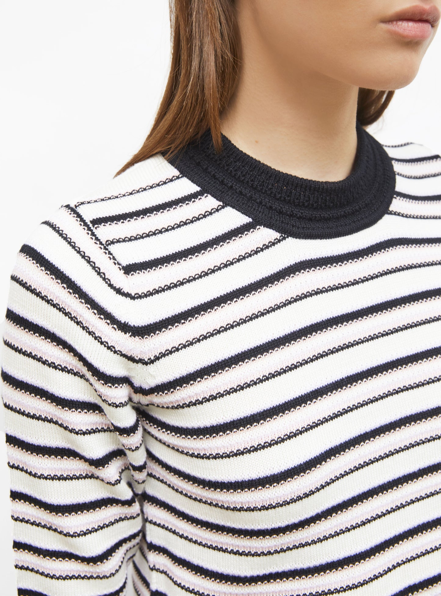 top fin maille rayée colorée