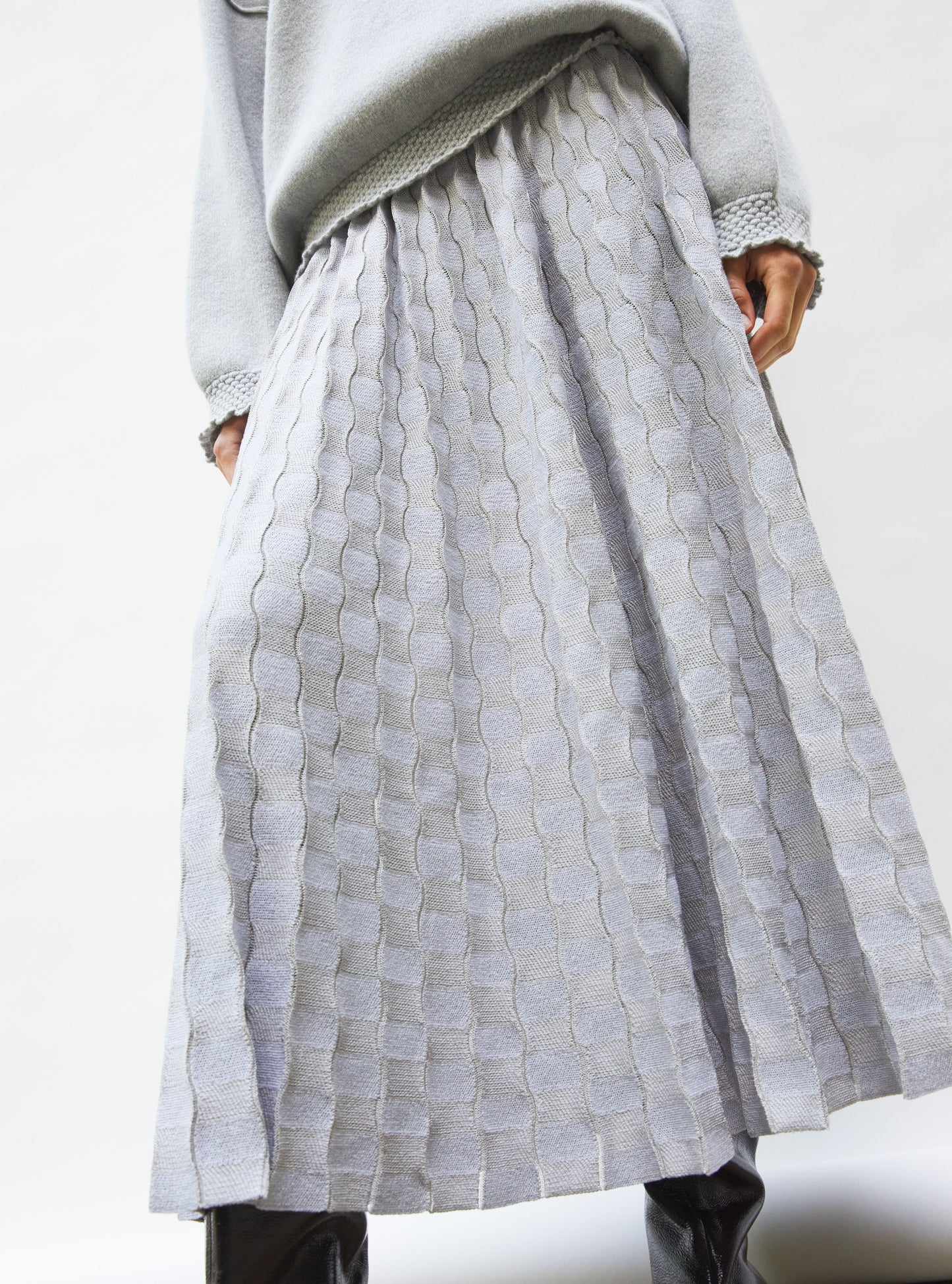 jupe délicate maille ondulée