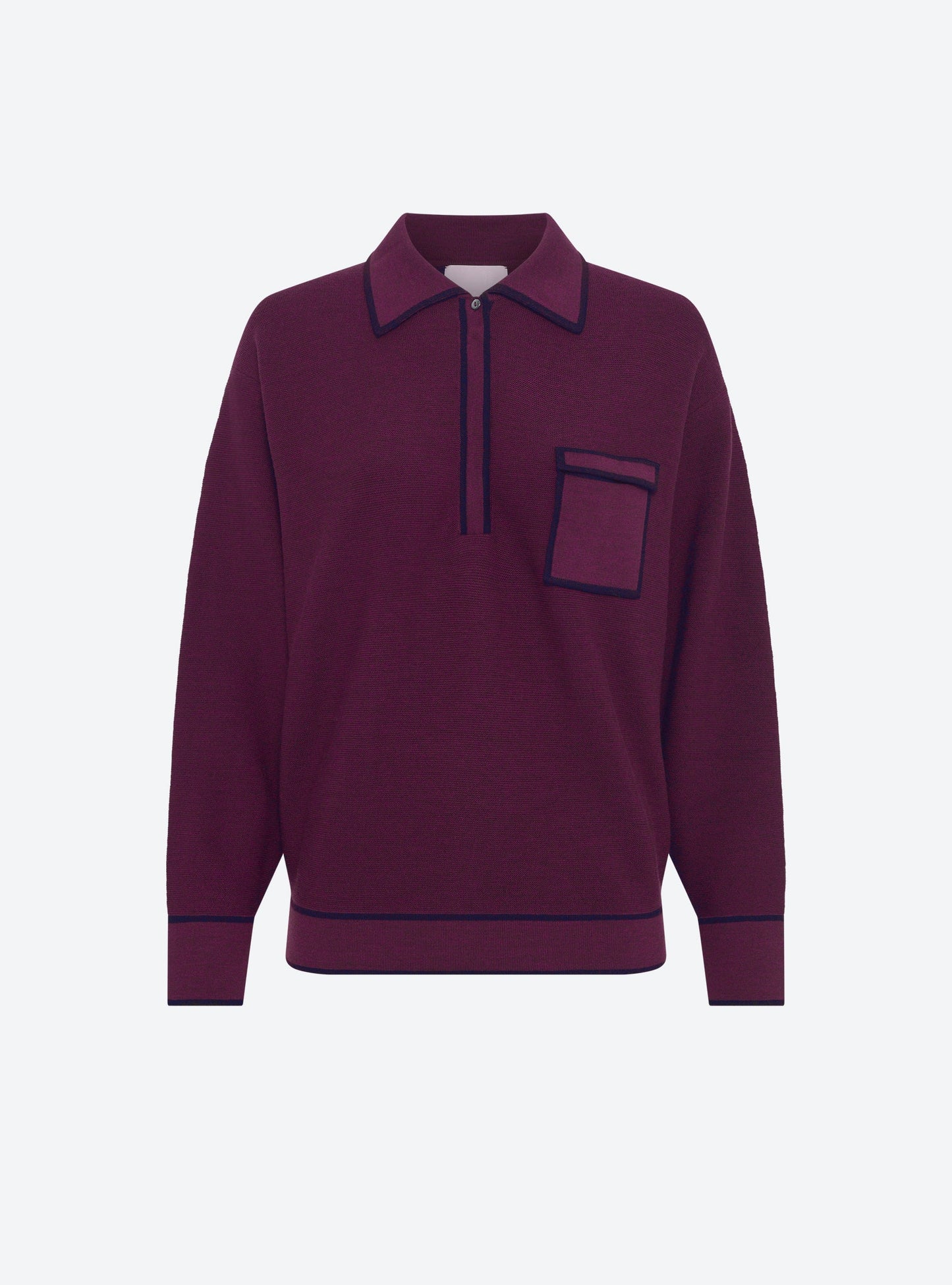 chemise maille col gansé