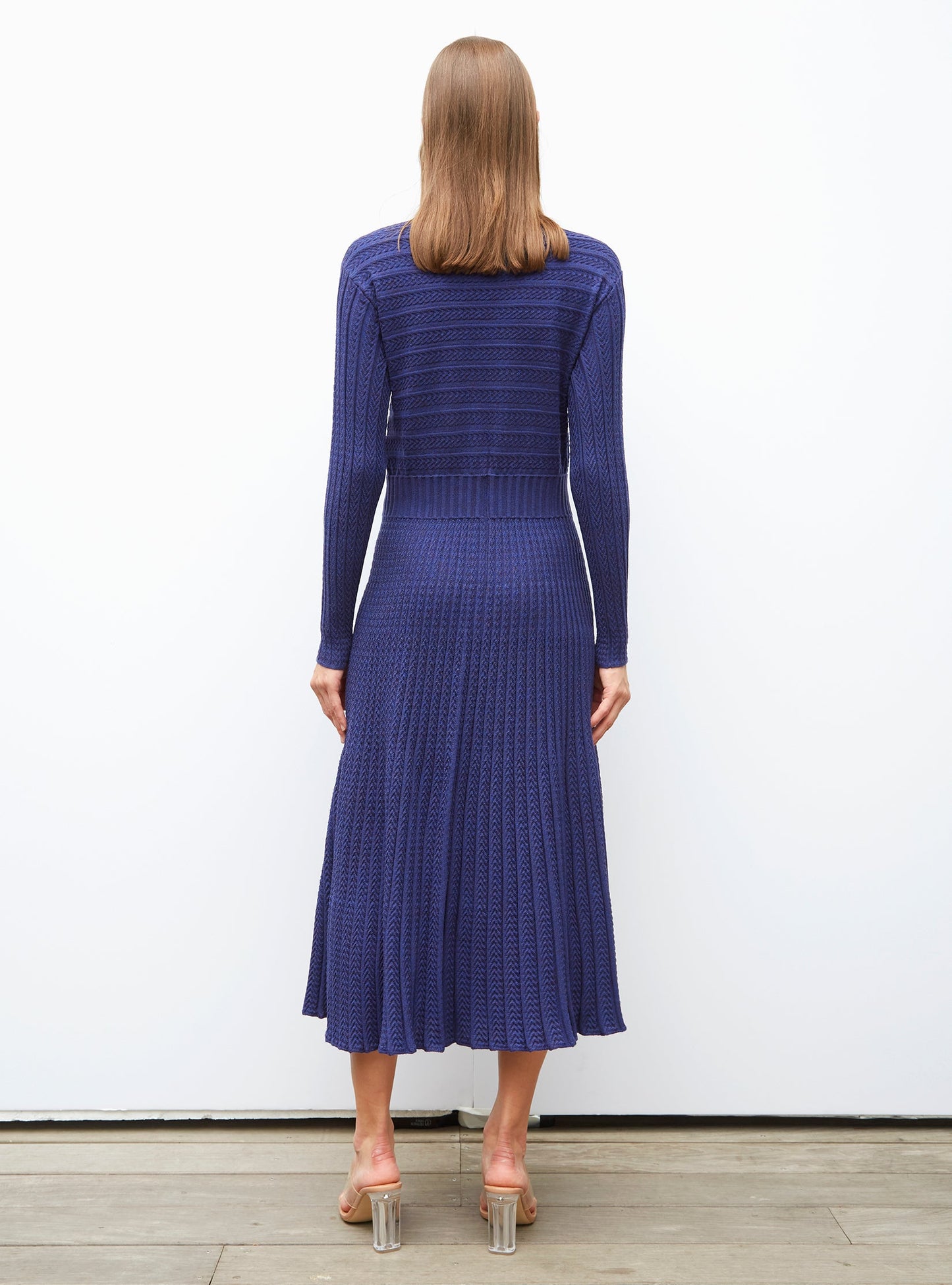 robe longue maille plissée