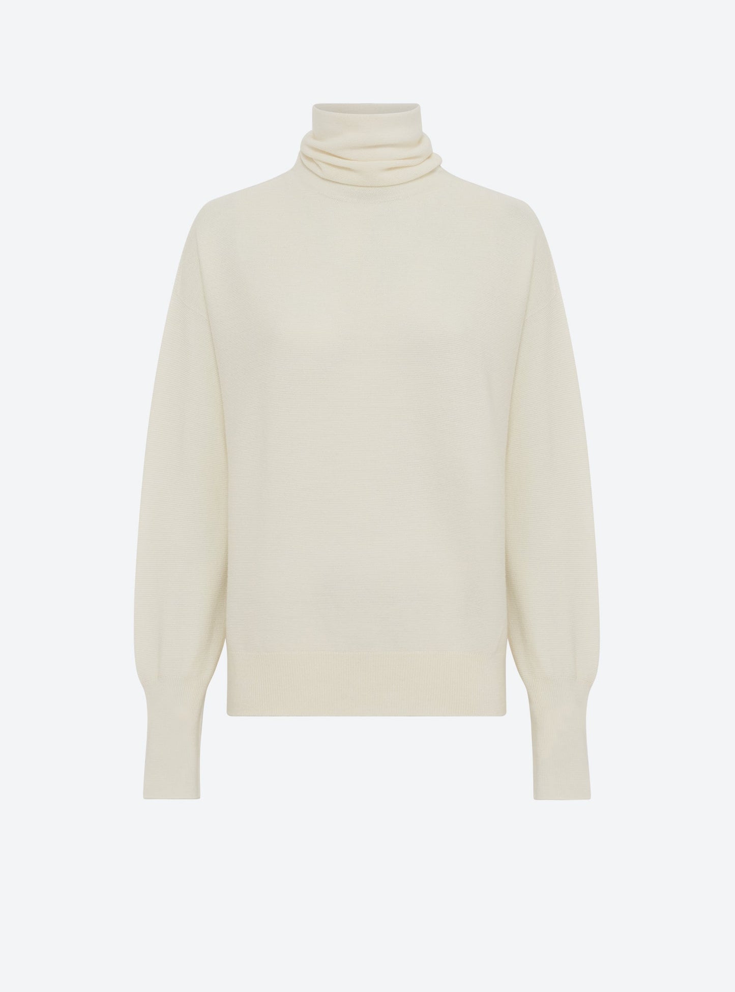 top fin maille point mousse col montant