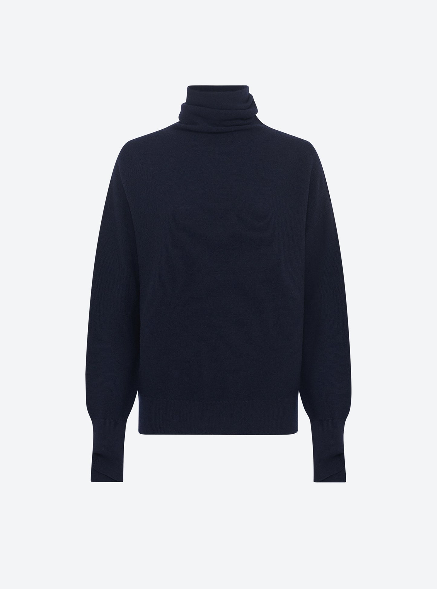 top fin maille point mousse col montant