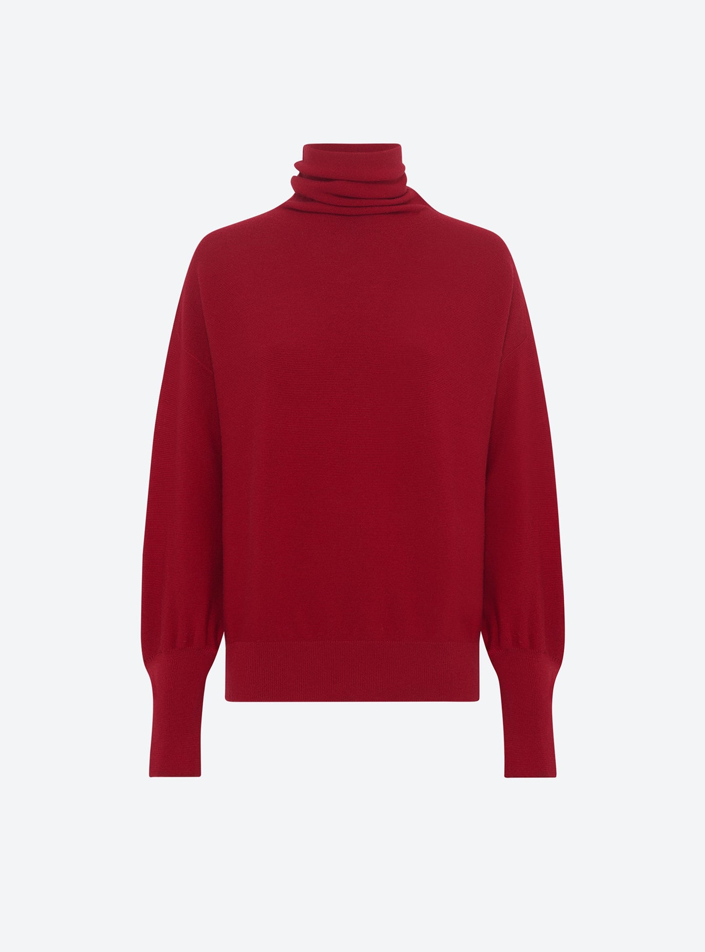 top fin maille point mousse col montant