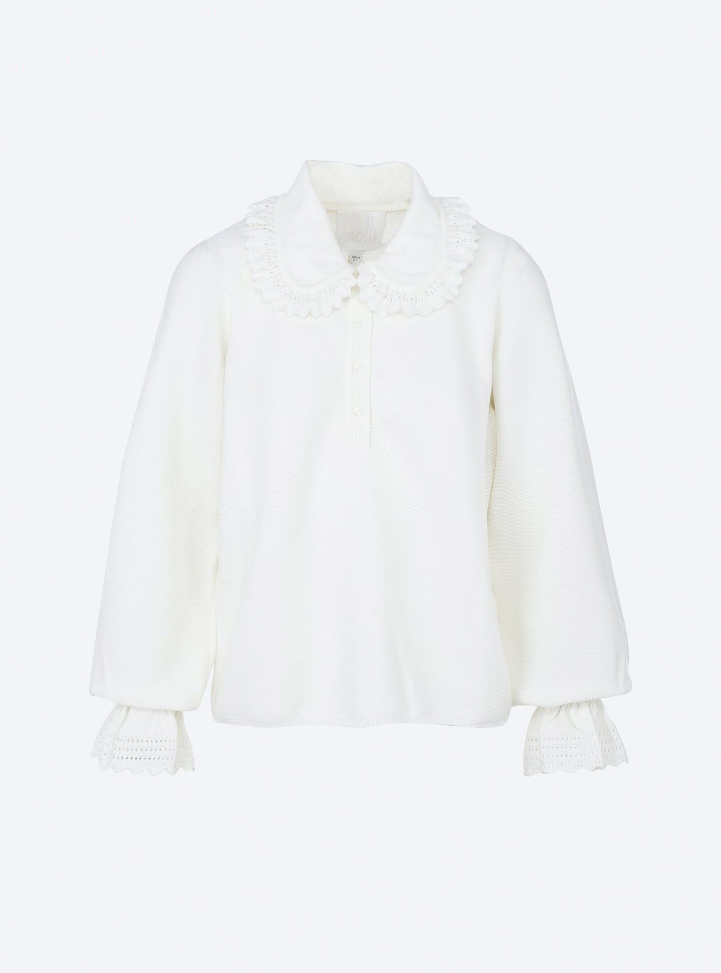 blouse en maille col dentelle
