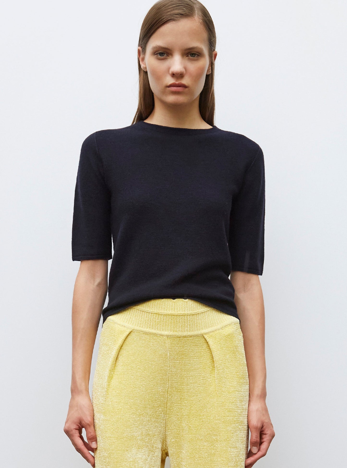 top fin maille manches coudes