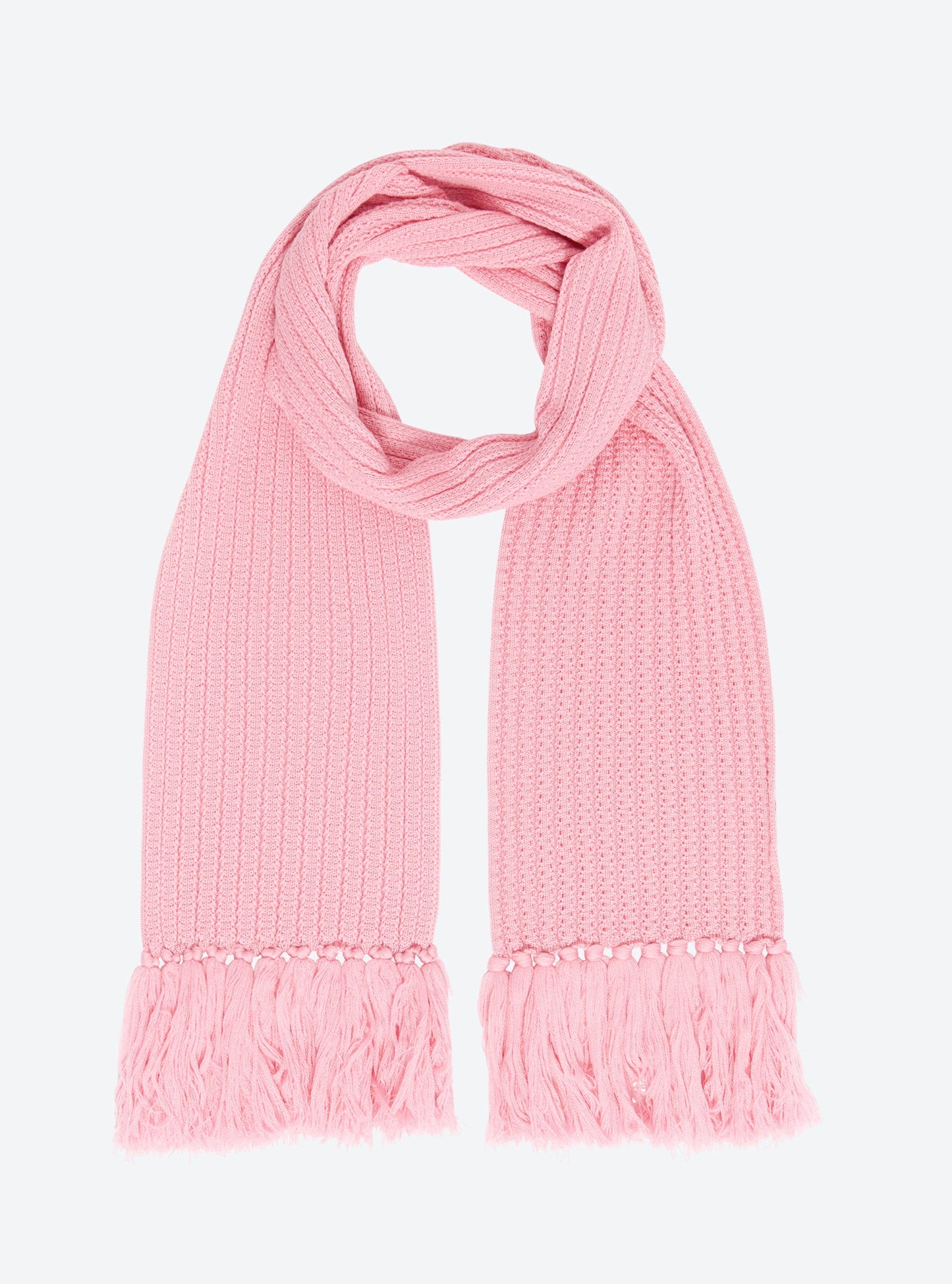 écharpe longue maille à franges