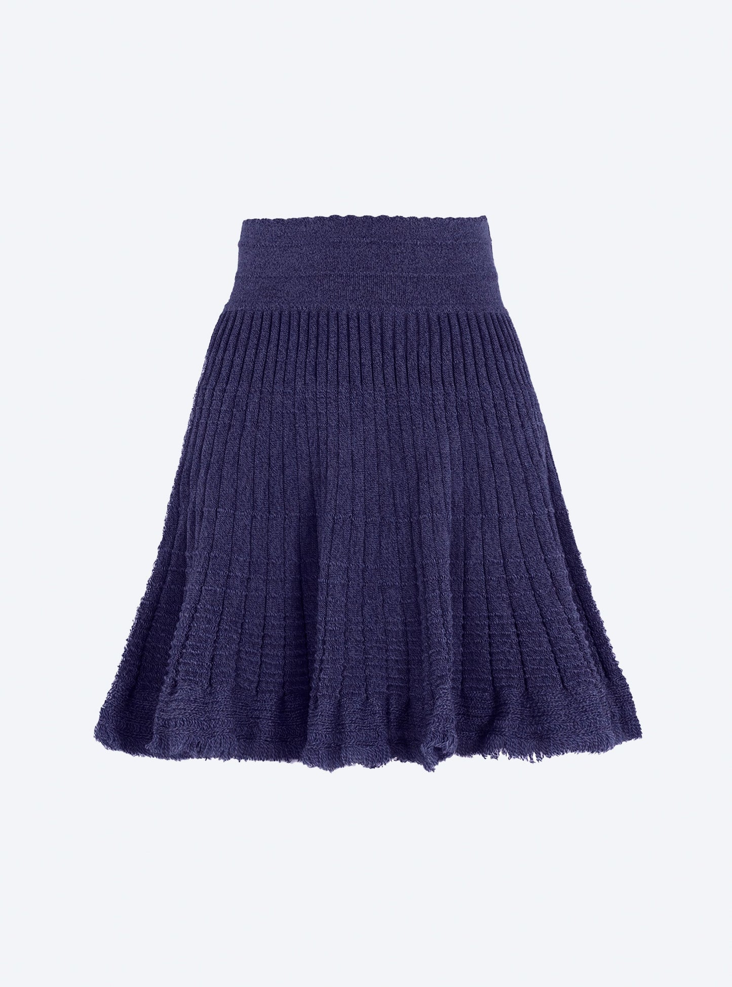 jupe courte en maille à frange