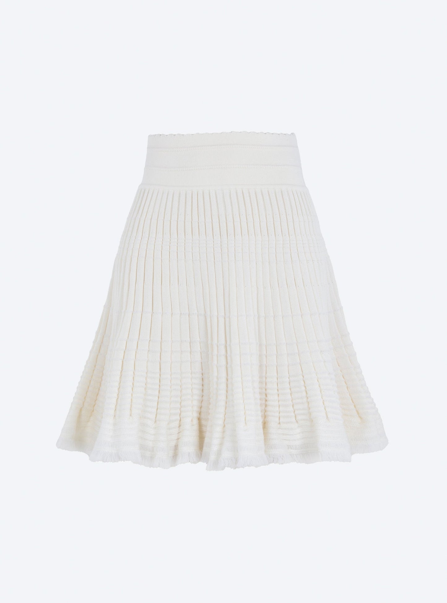 jupe courte en maille à frange