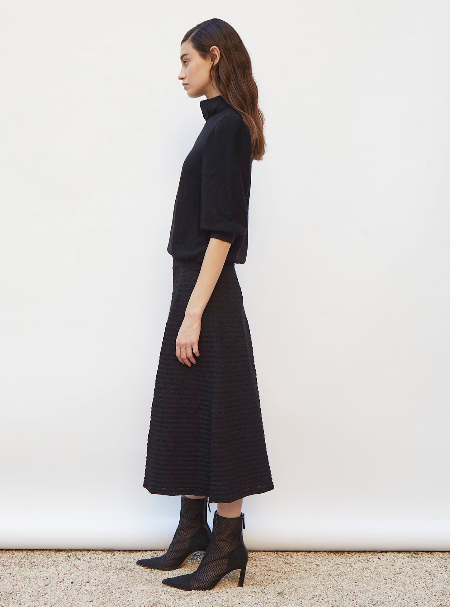top en maille col enveloppant