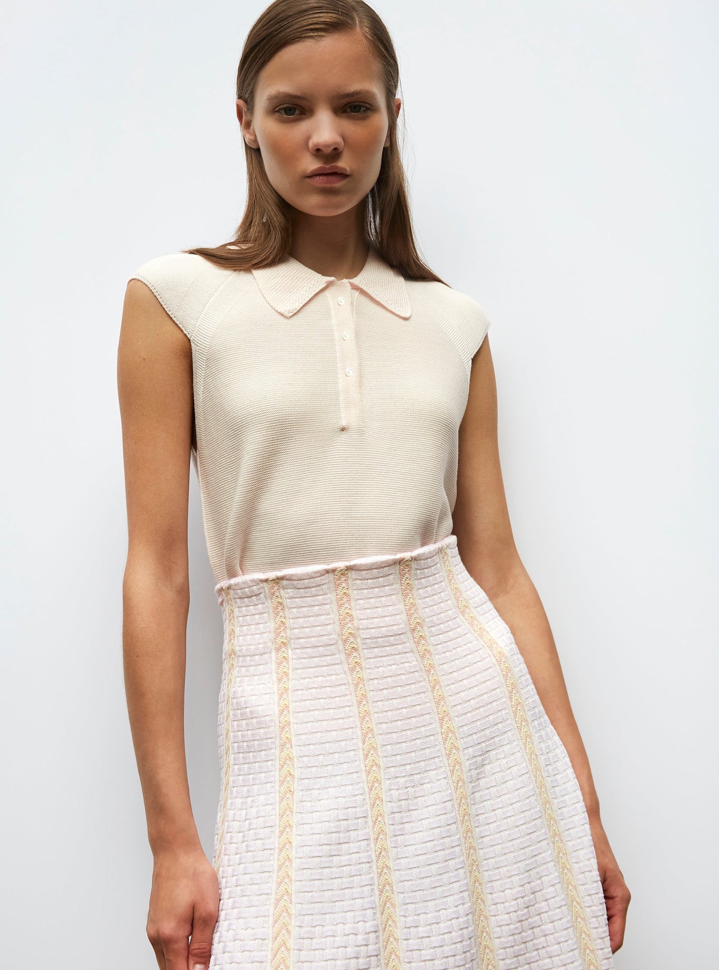 top maille petit col point de riz