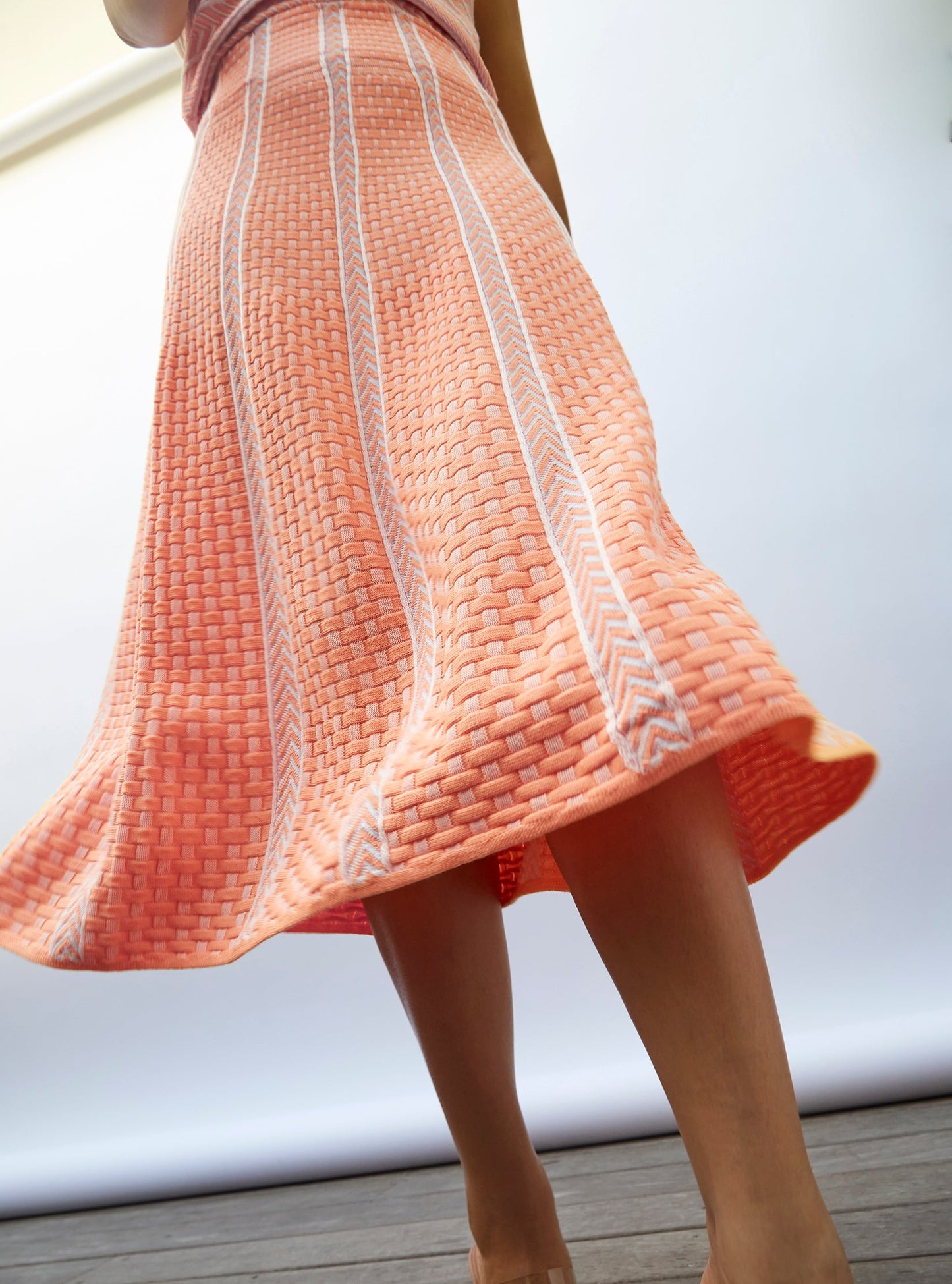 jupe en maille panier tressé