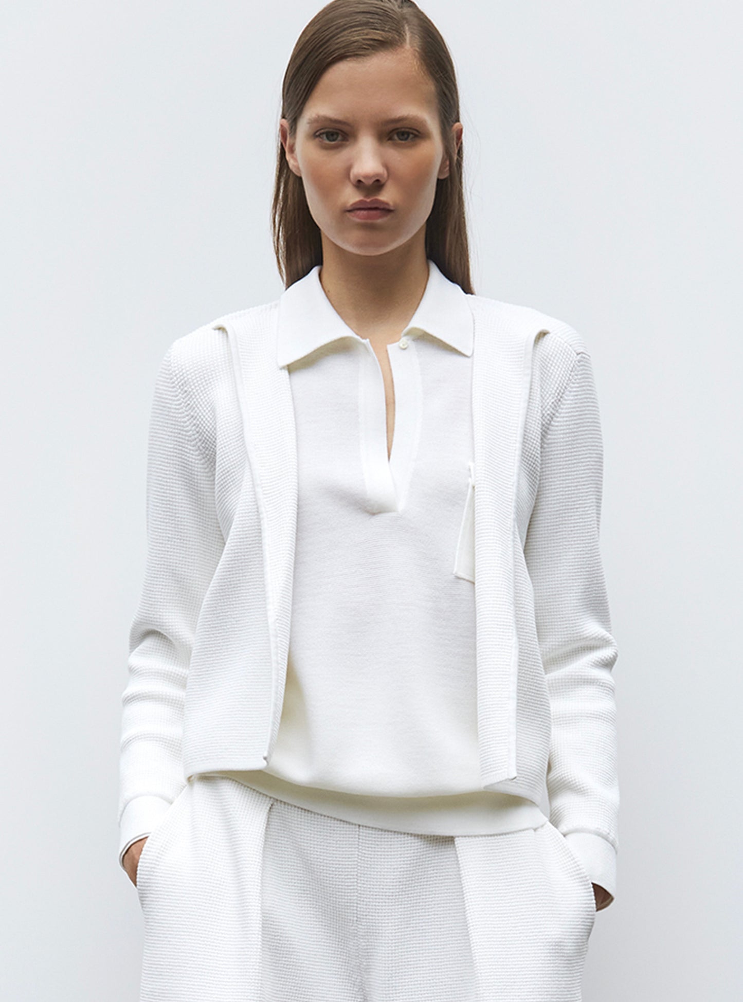 veste en maille mini côte piquée