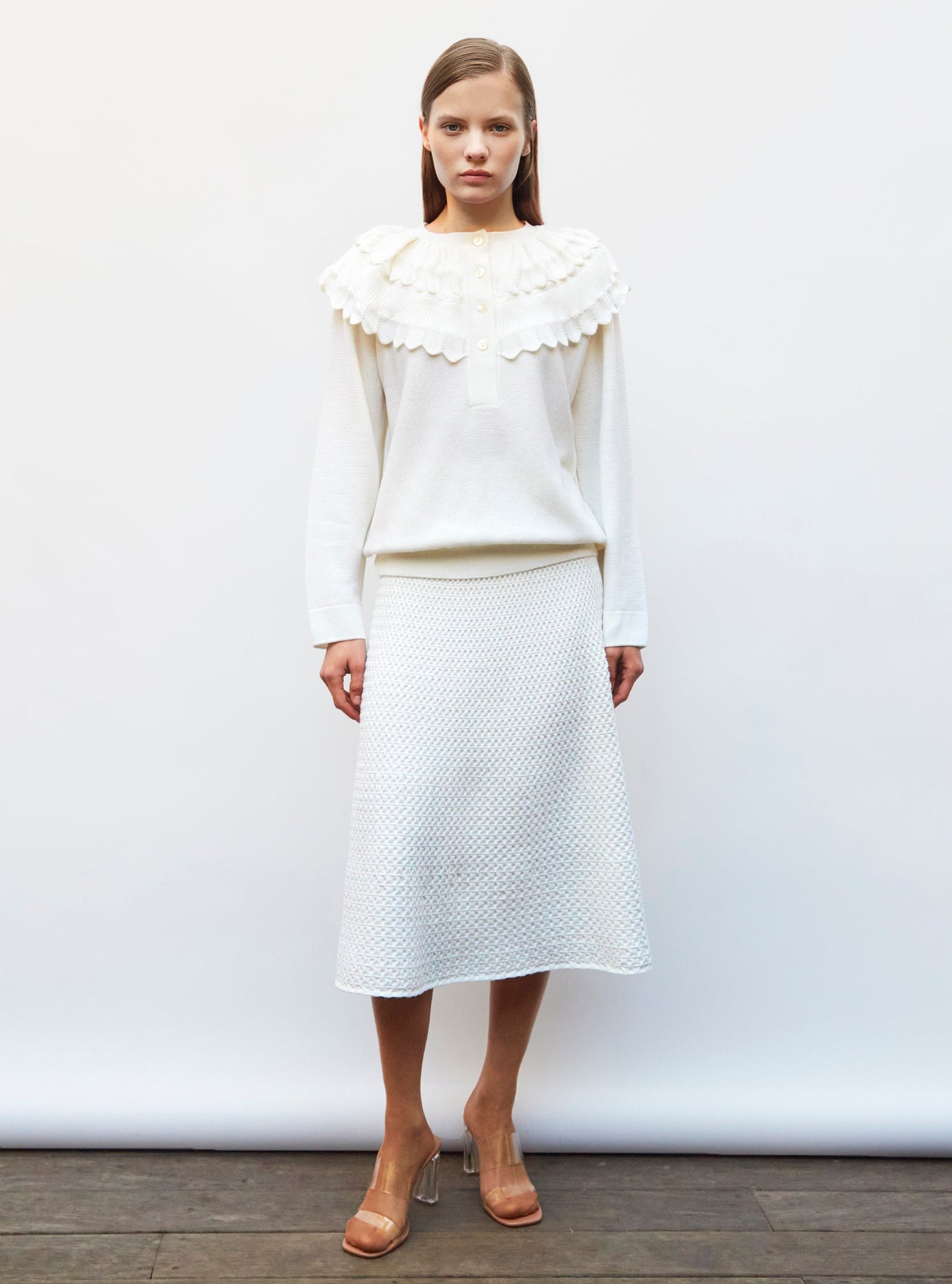 blouse en maille à maxi col