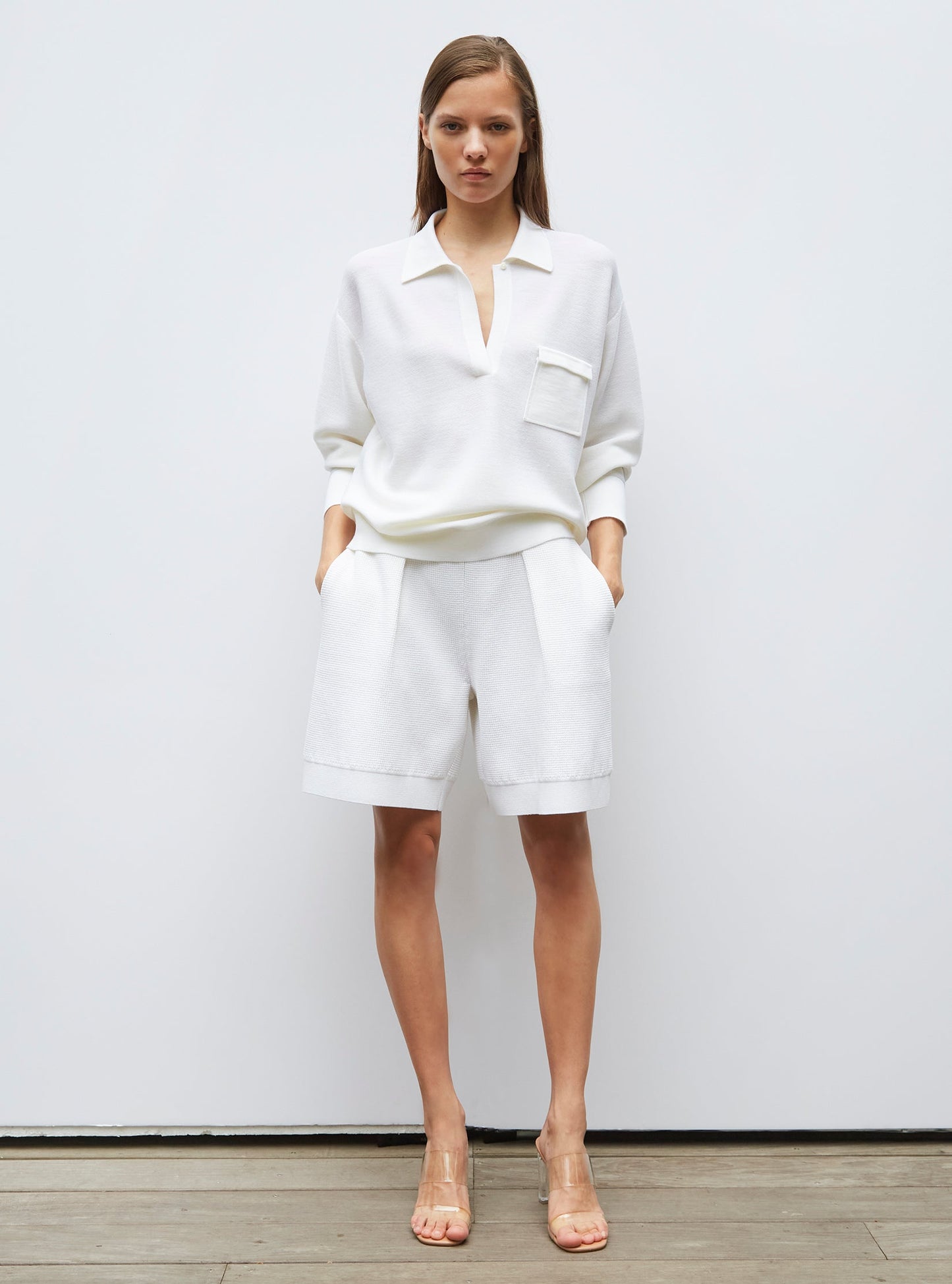 chemise maille col gansé