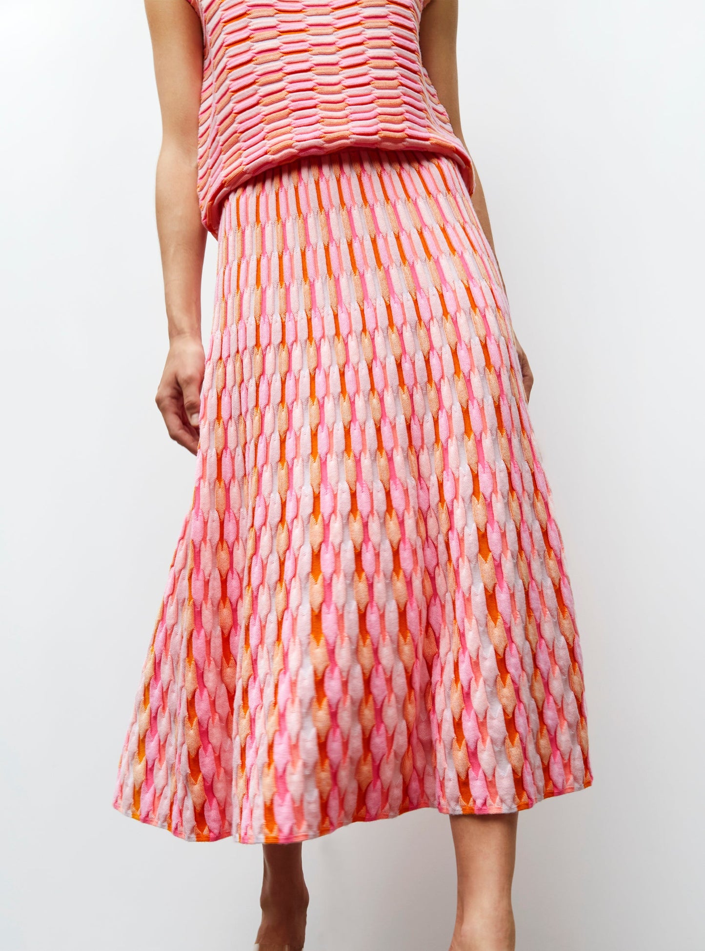 jupe longue maille zellige multicolore