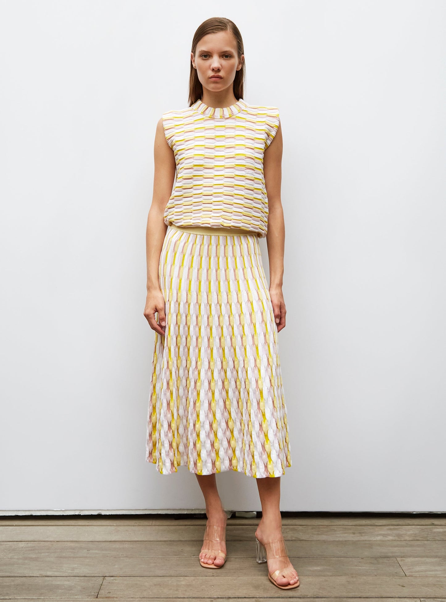 jupe longue maille zellige multicolore