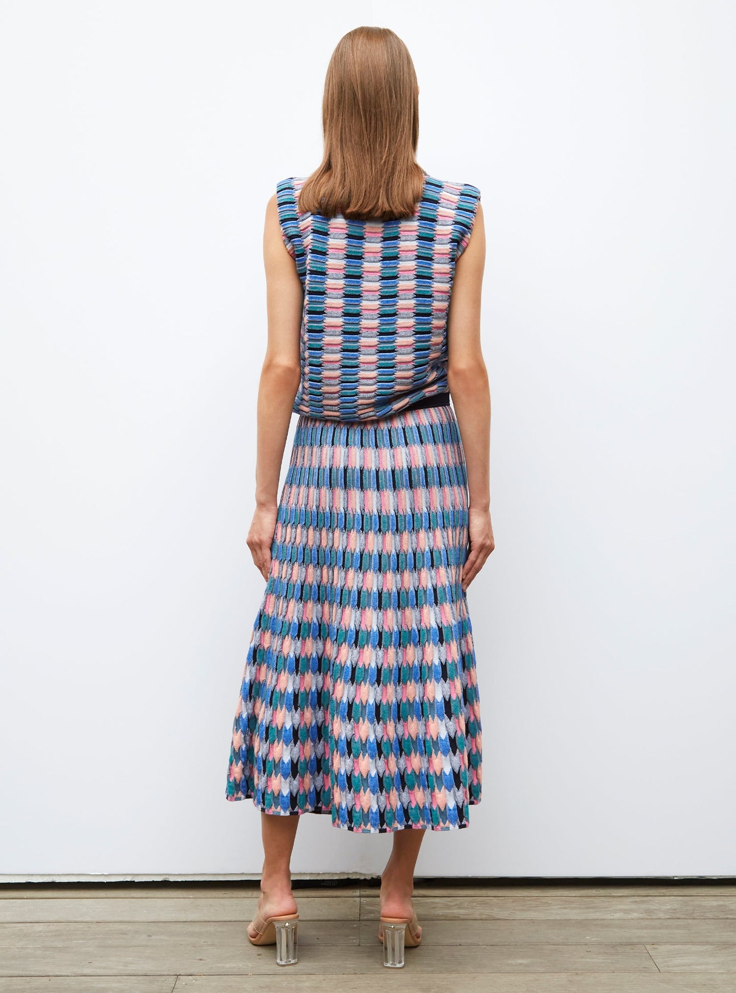 jupe longue maille zellige multicolore