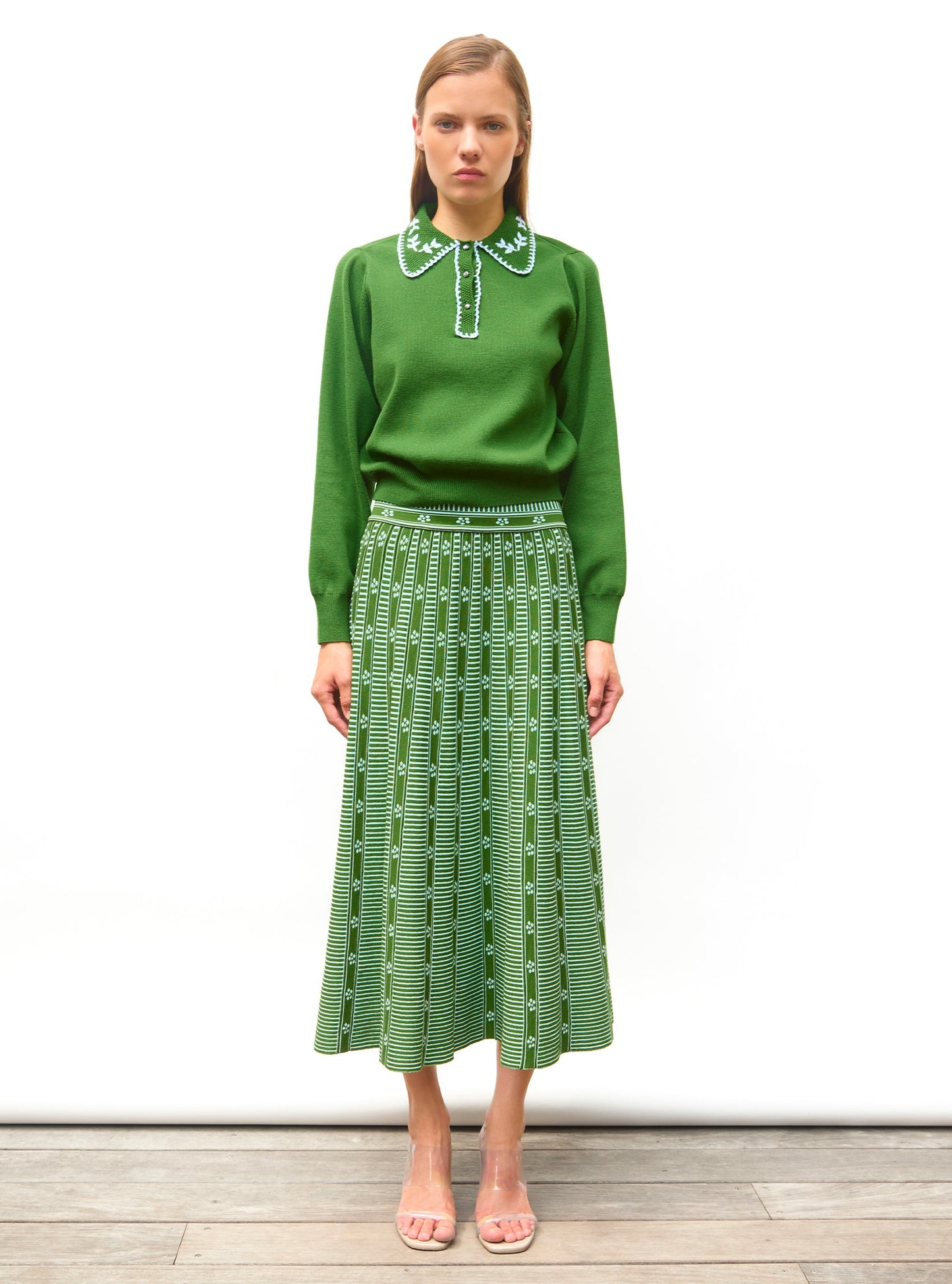 jupe jacquard mini fleurs