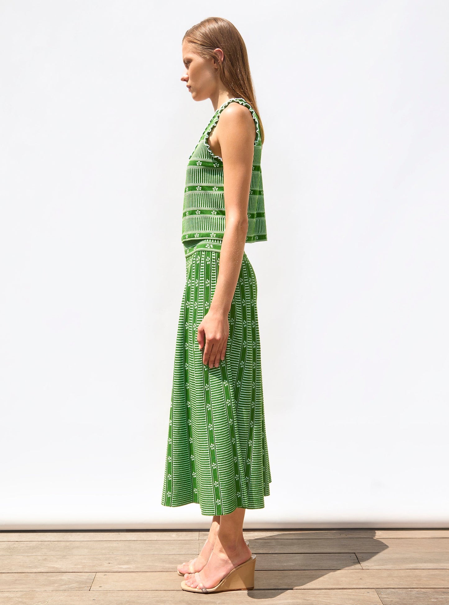 jupe jacquard mini fleurs