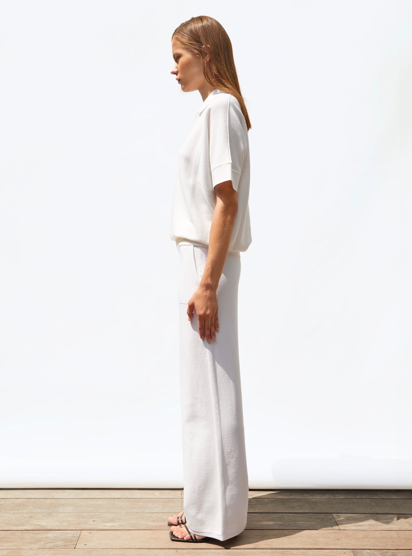 pantalon taille haute maille jersey