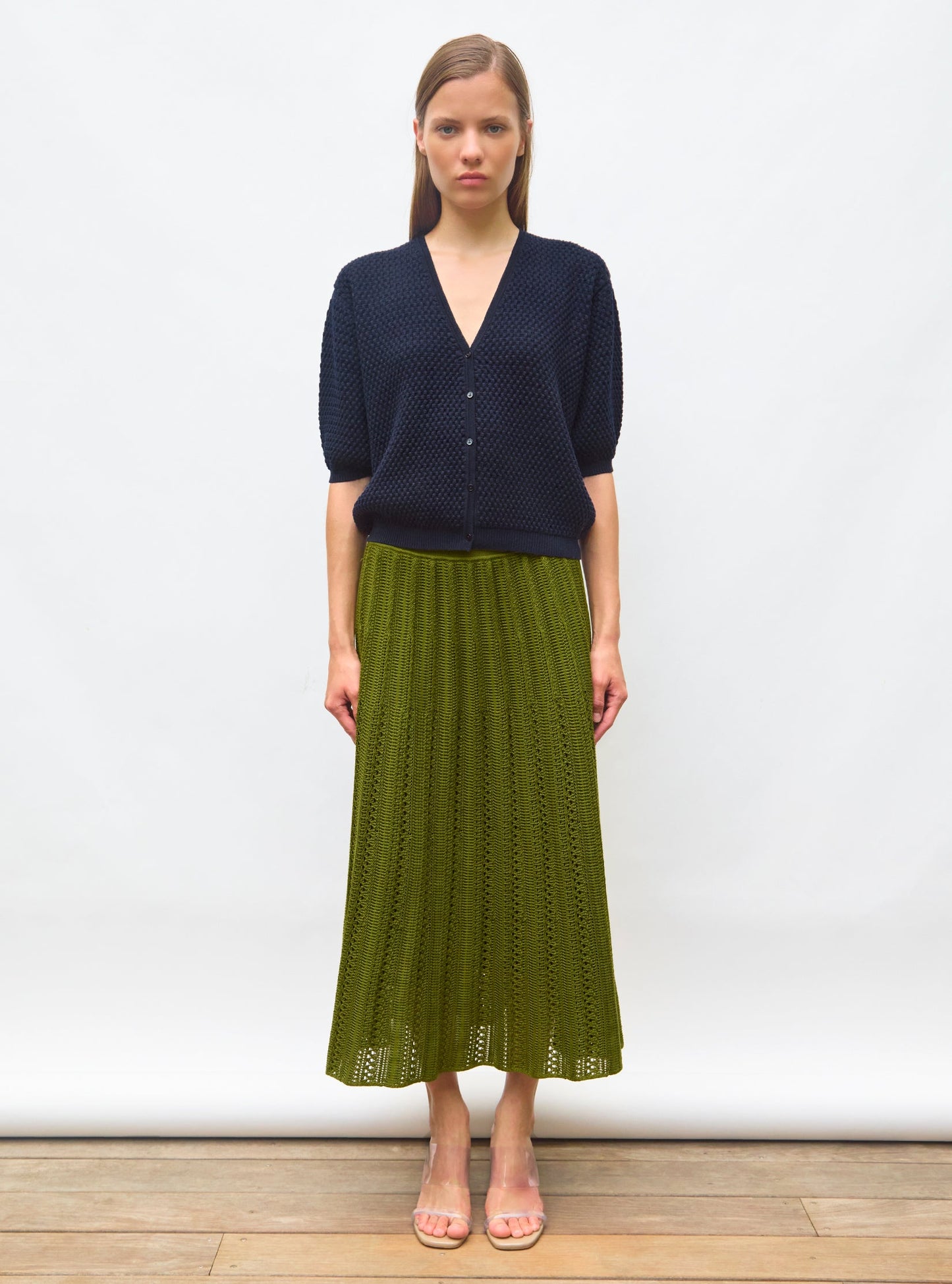 cardigan v maille cloquée