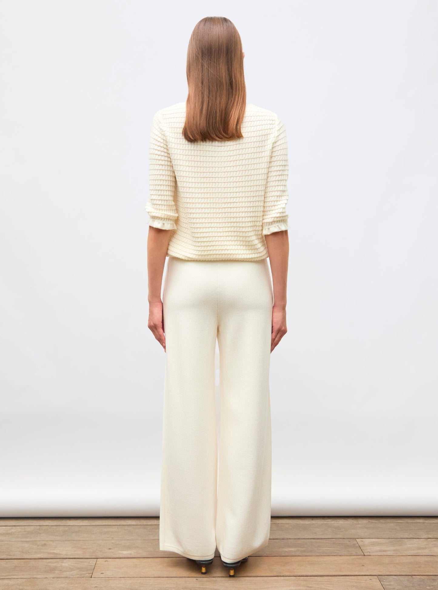 pantalon taille haute maille jersey