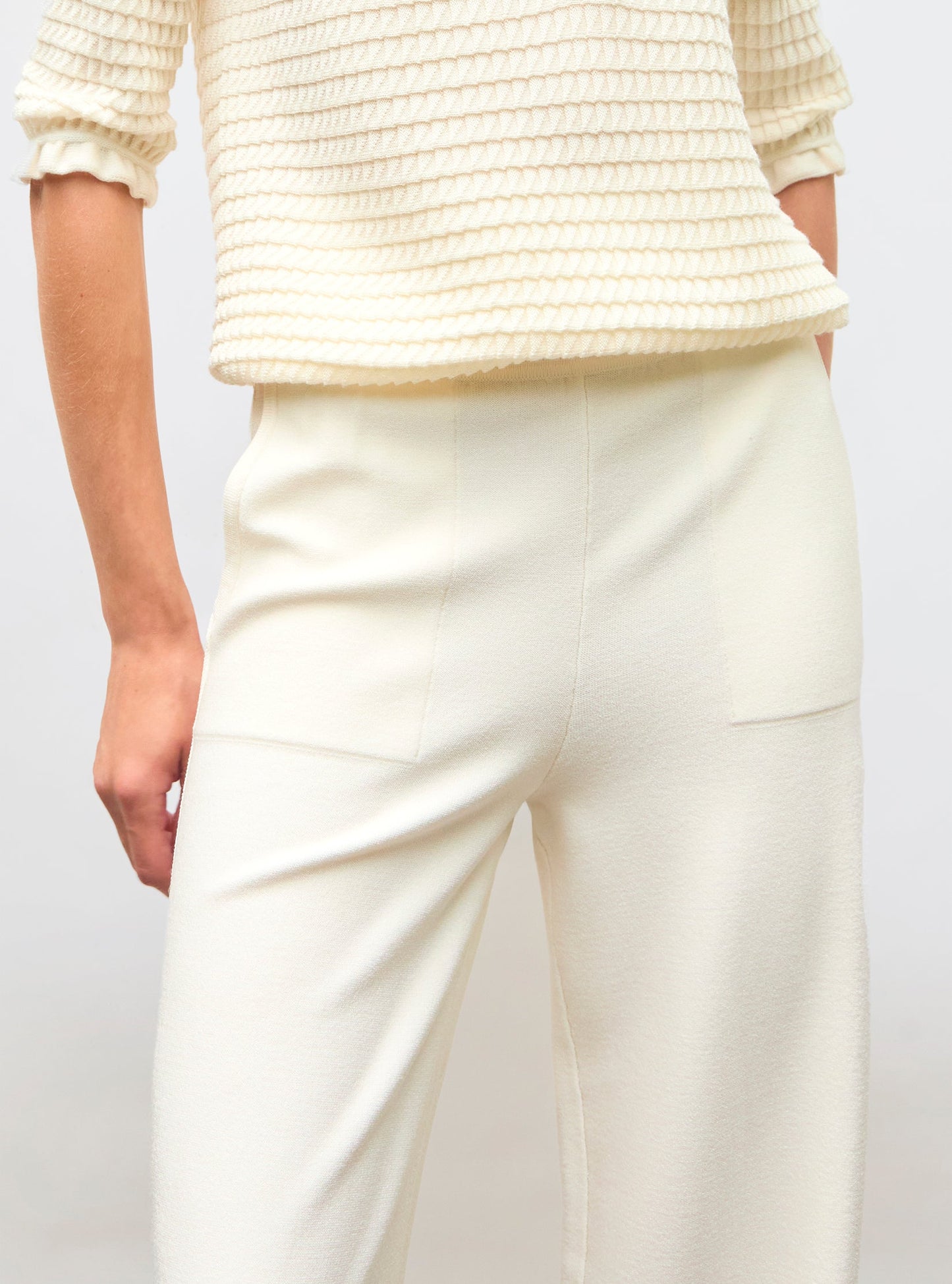 pantalon taille haute maille jersey