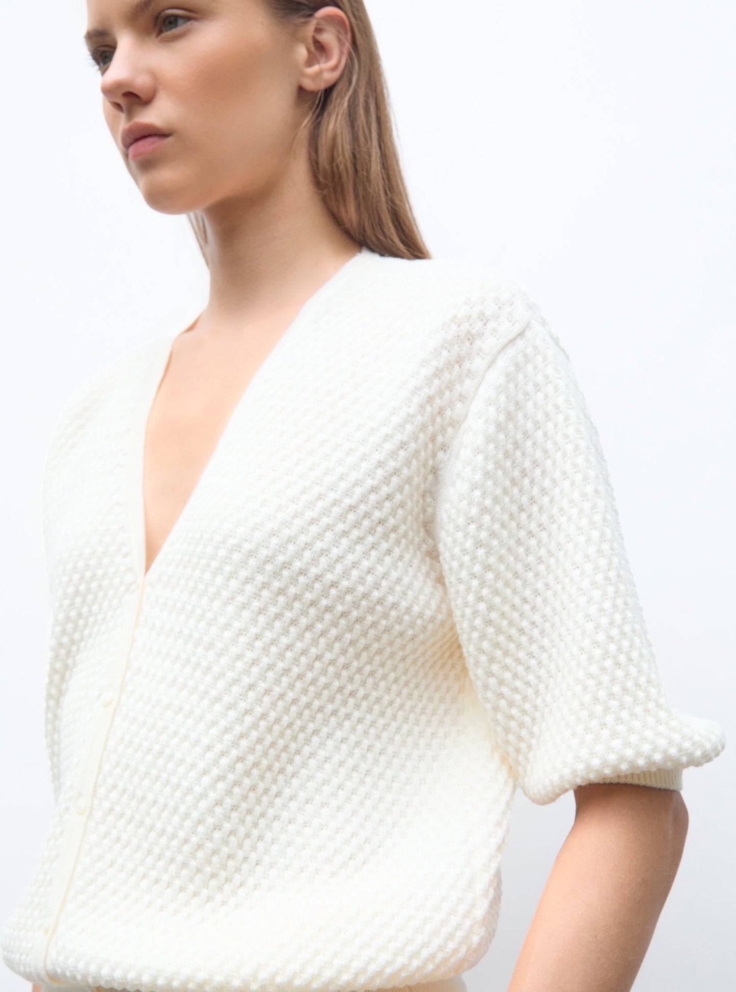 cardigan v maille cloquée