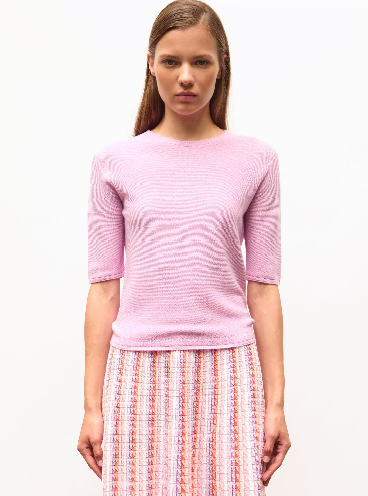 top fin maille manches coudes