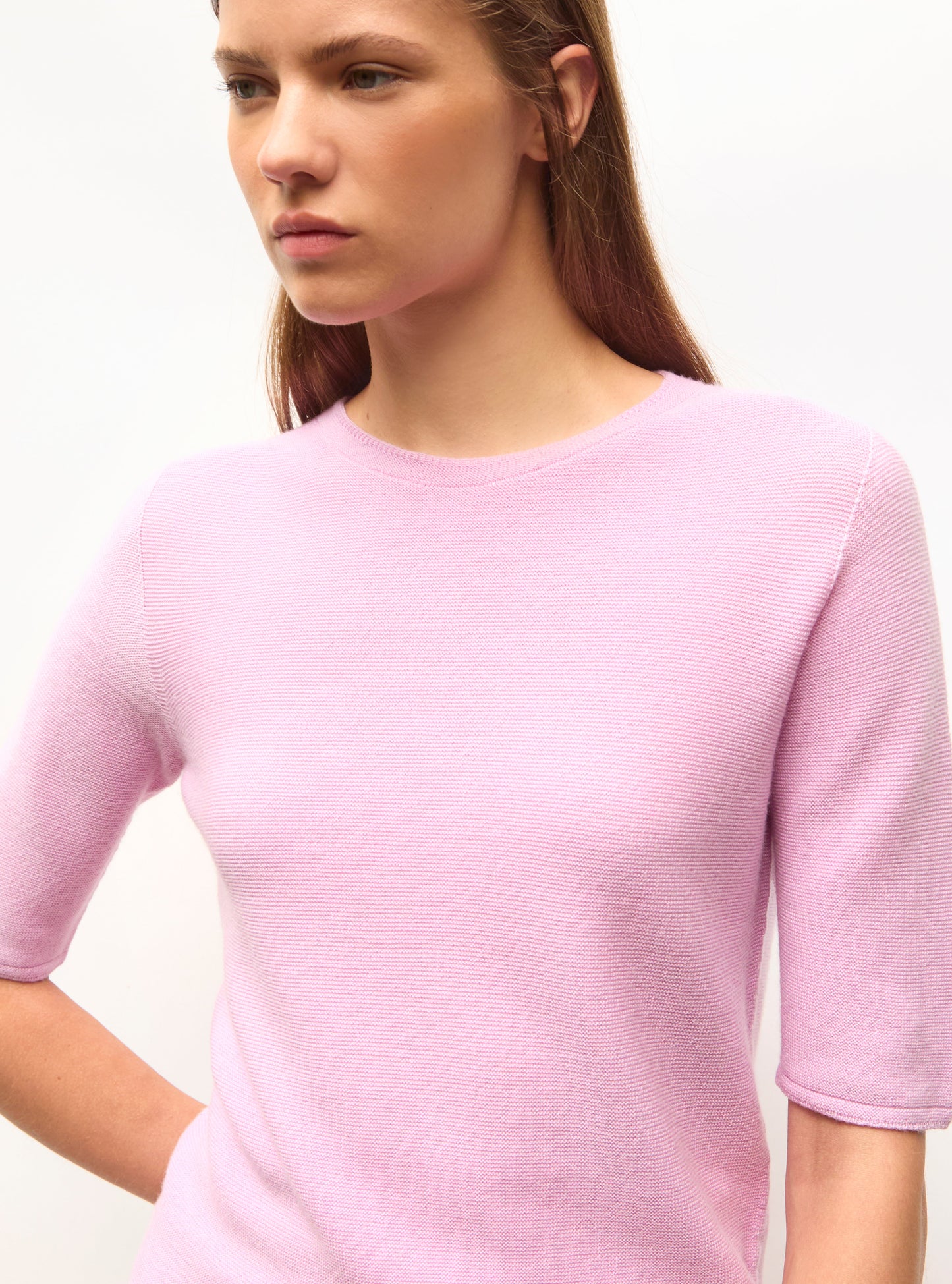 top fin maille manches coudes
