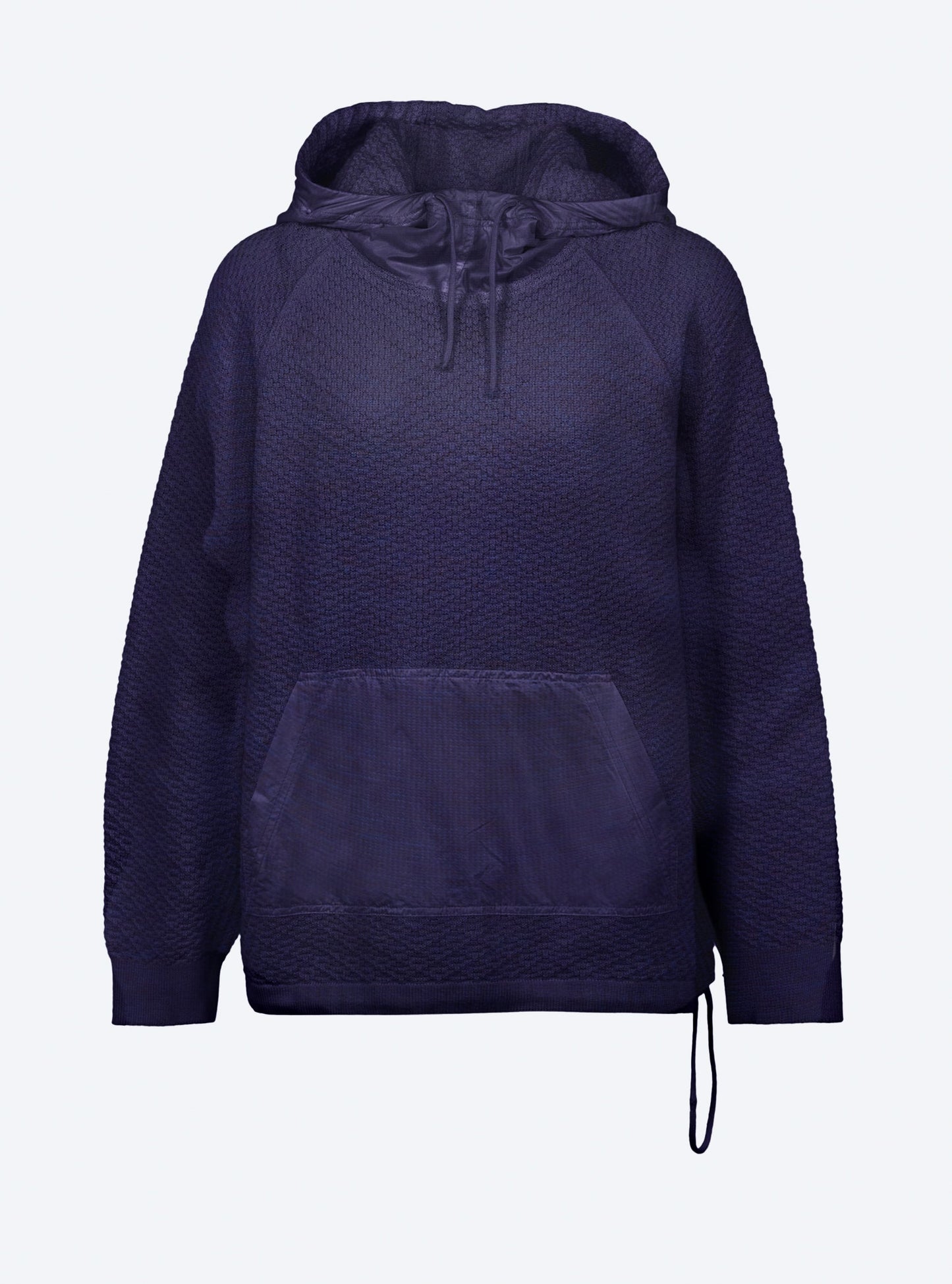 pull à capuche maille damier