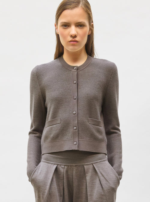 cardigan maille point mousse
