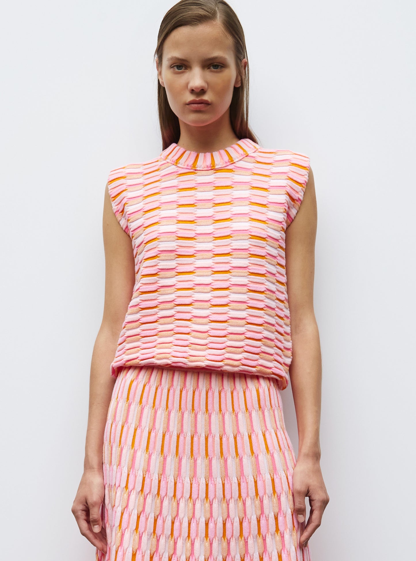 top maille zellige multicolore