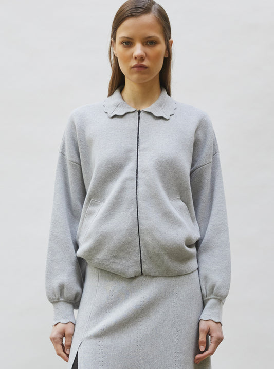 veste en maille col croquet