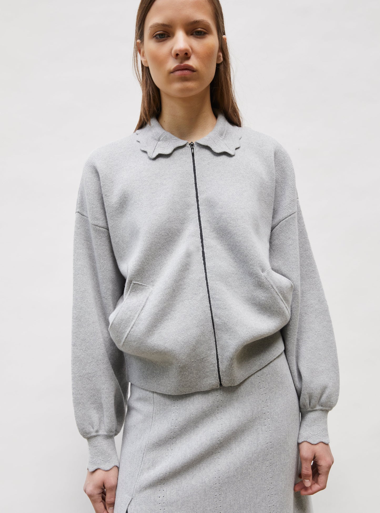 veste en maille col croquet