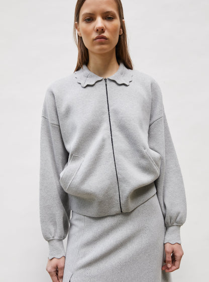 veste en maille col croquet